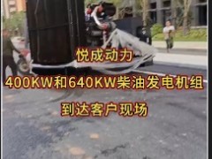 悦成动力400KW和640KW柴油发电机组到货天律